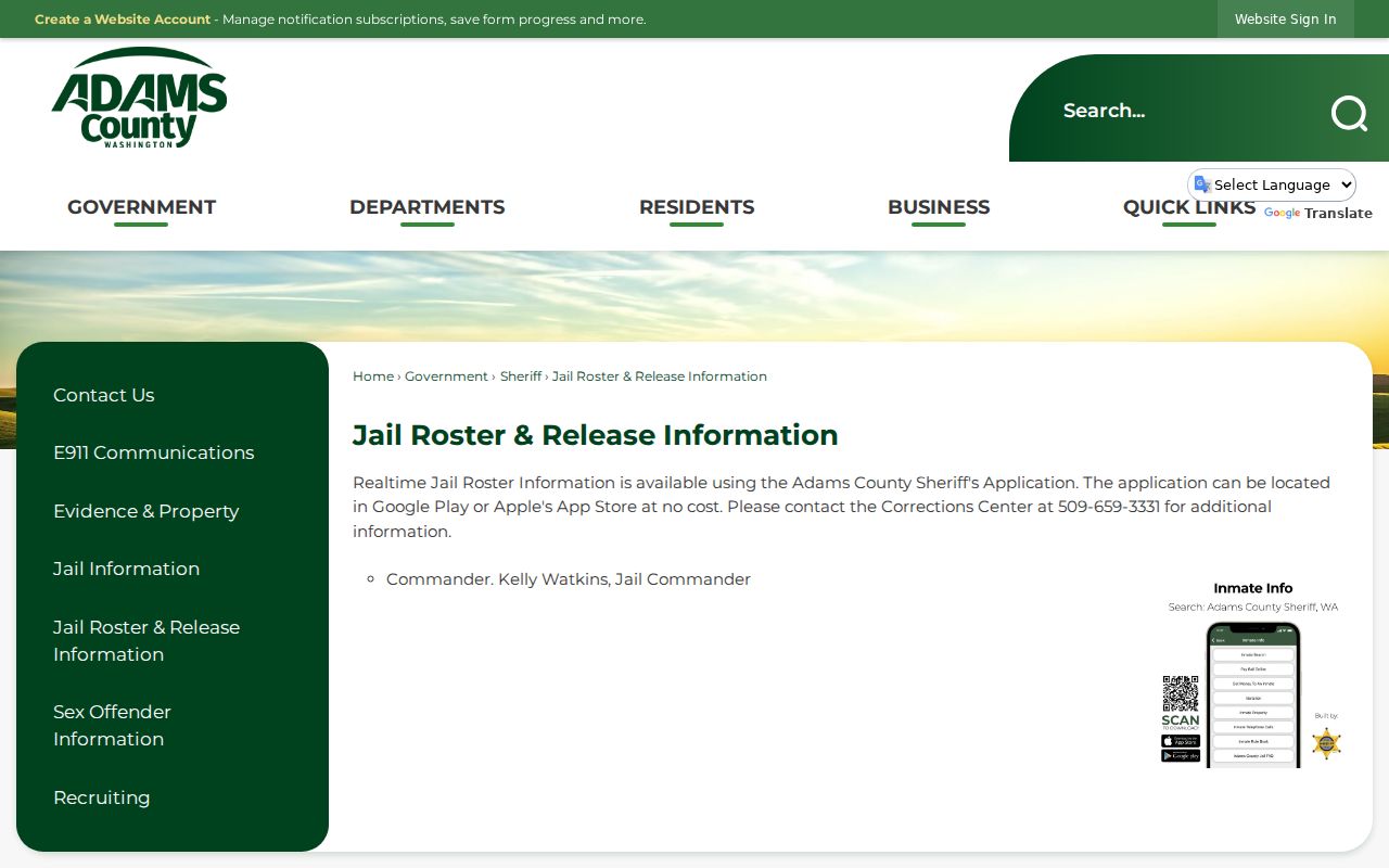 Adams County arrest search jail roster instructions