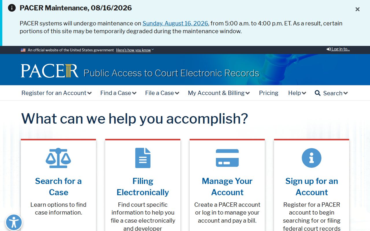 Adams County criminal history federal PACER case records
