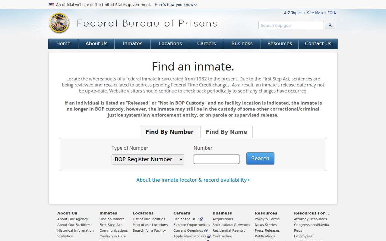 Adams County criminal records federal prison inmate locator
