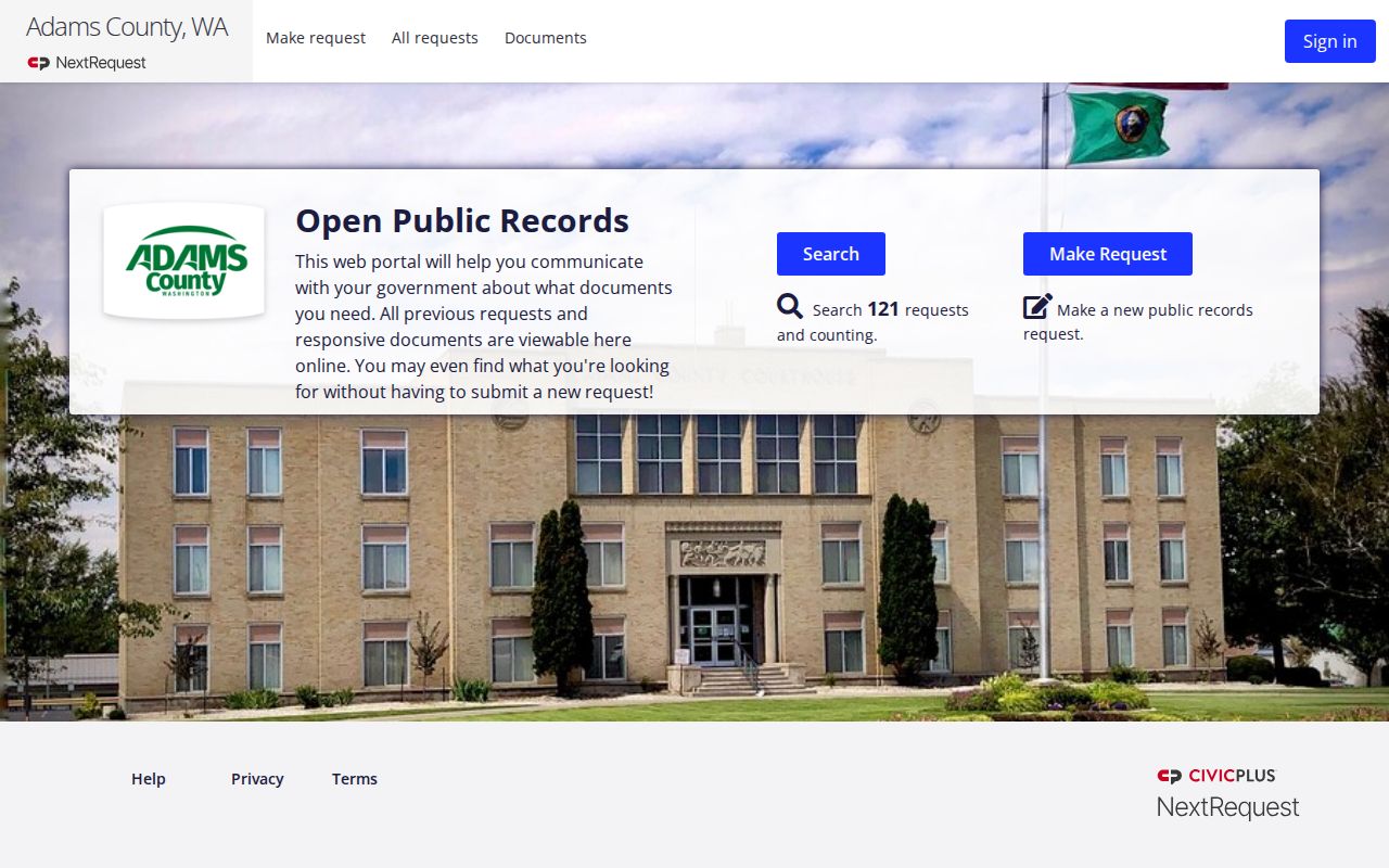 Adams County criminal records NextRequest public records portal