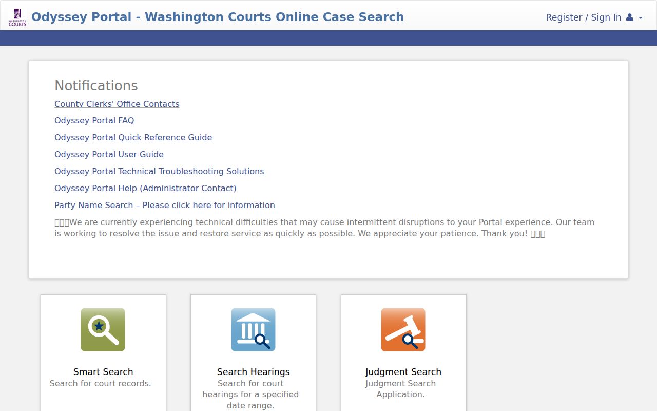 Adams County Superior Court case lookup in Odyssey Portal
