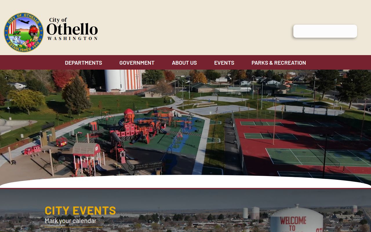 Othello criminal records information on the City of Othello website